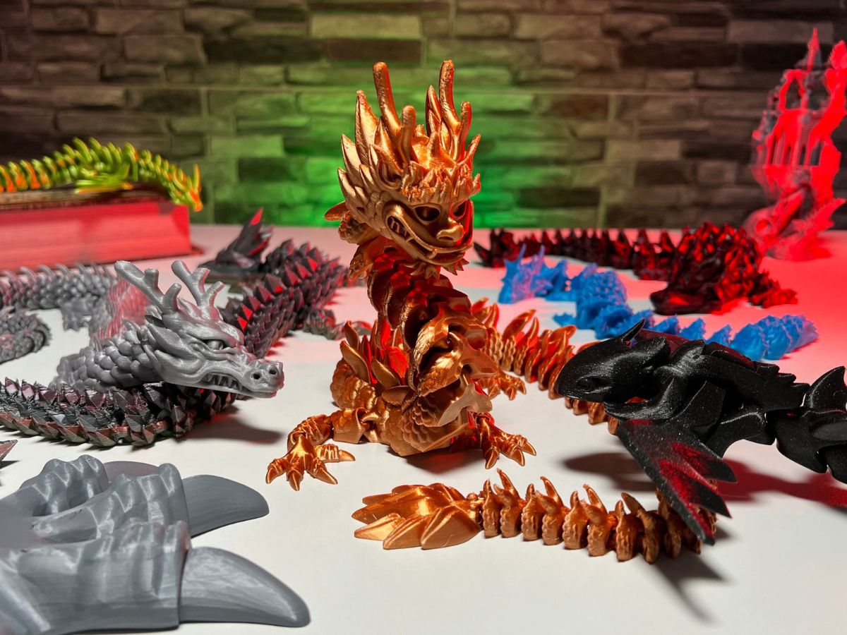 ARTICULATED CRYSTAL DRAGON - FLEXI CRYSTAL DRAGON 3D PRINT | 3D Print Model