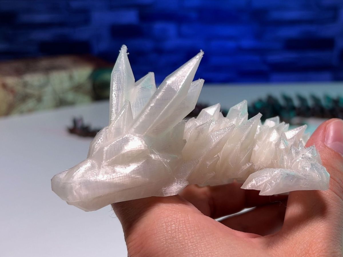 Crystal Dragon, 3D printed, Articulated Flexible