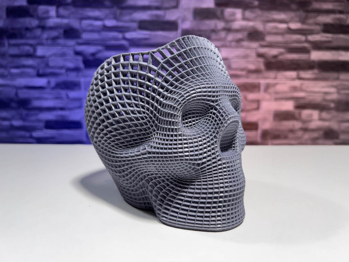 3D Printed Wireframe Skull