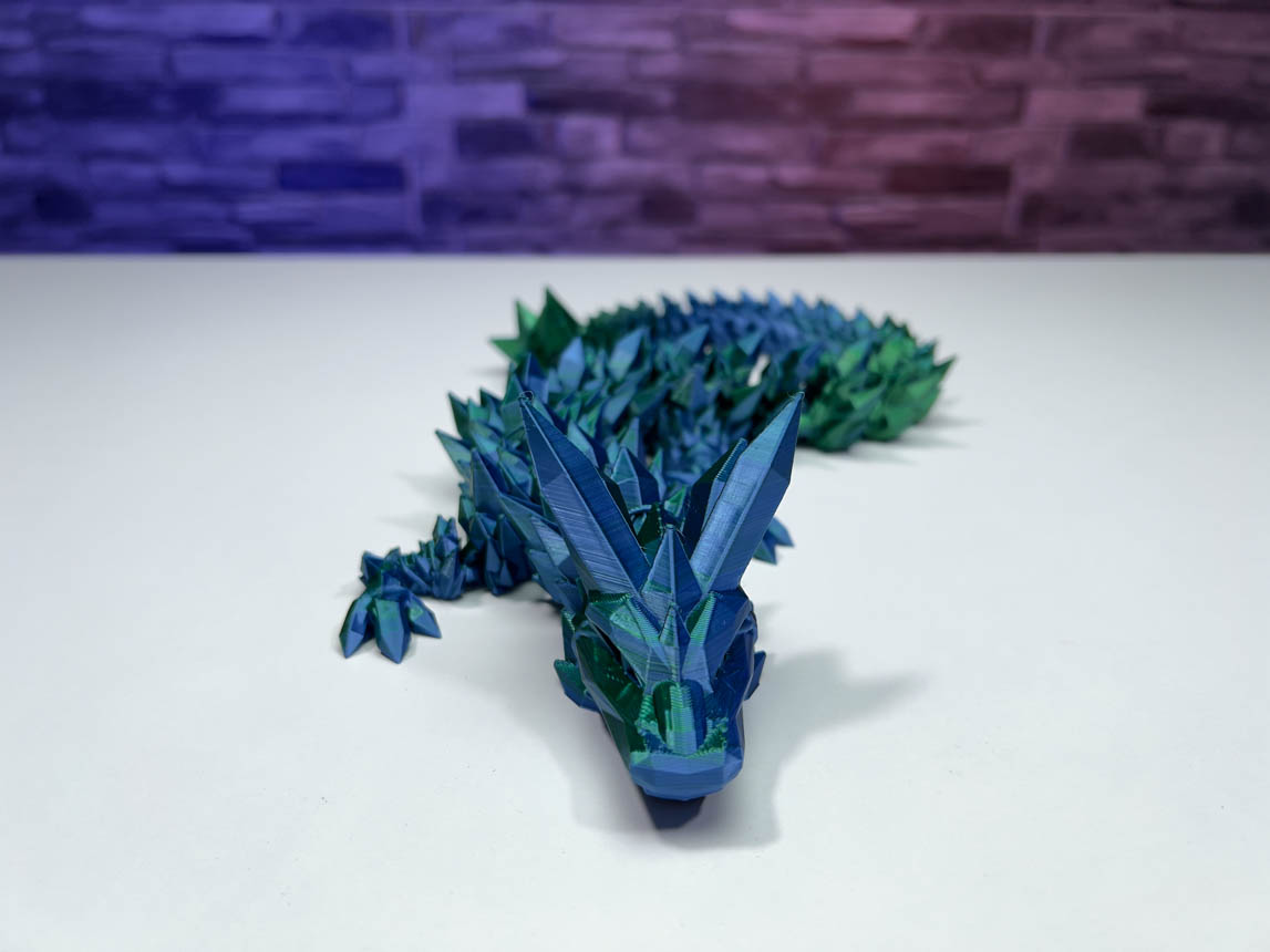 Crystal Dragon in Magic Black/Blue/Purple - Flexible Fidget Toy