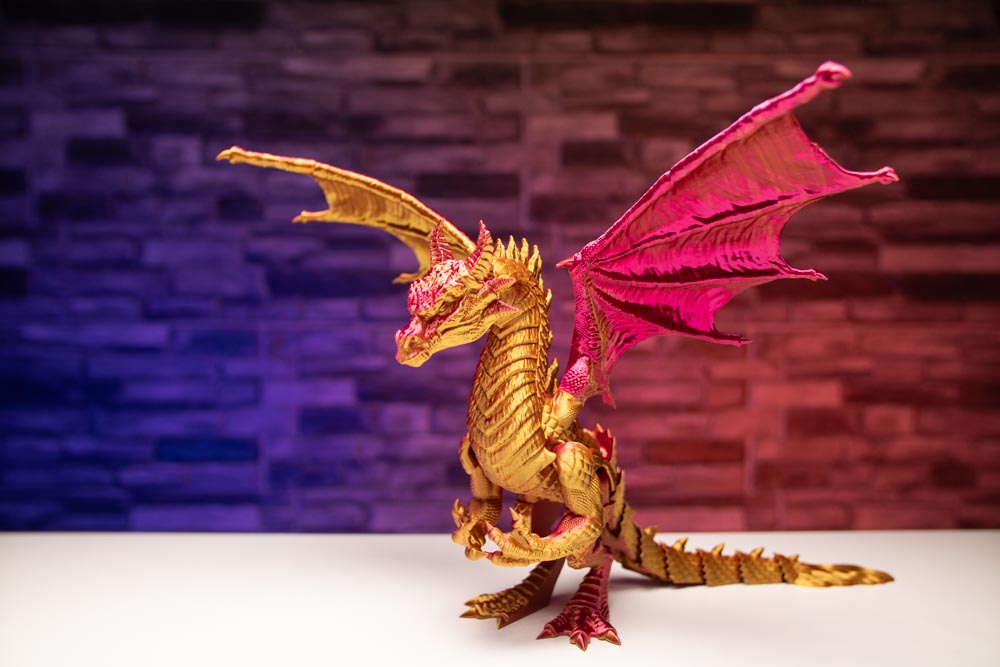 3D Printed Articulated Dragon, The Mystical Crystal Dragon