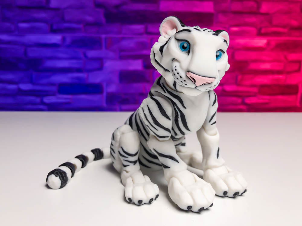 Articulated Multicolor White Tiger STL for download