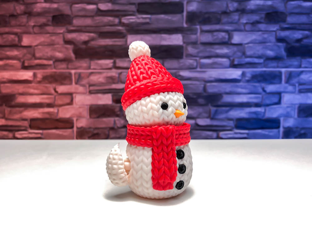 Multicolor Knitted Snowman STL for download