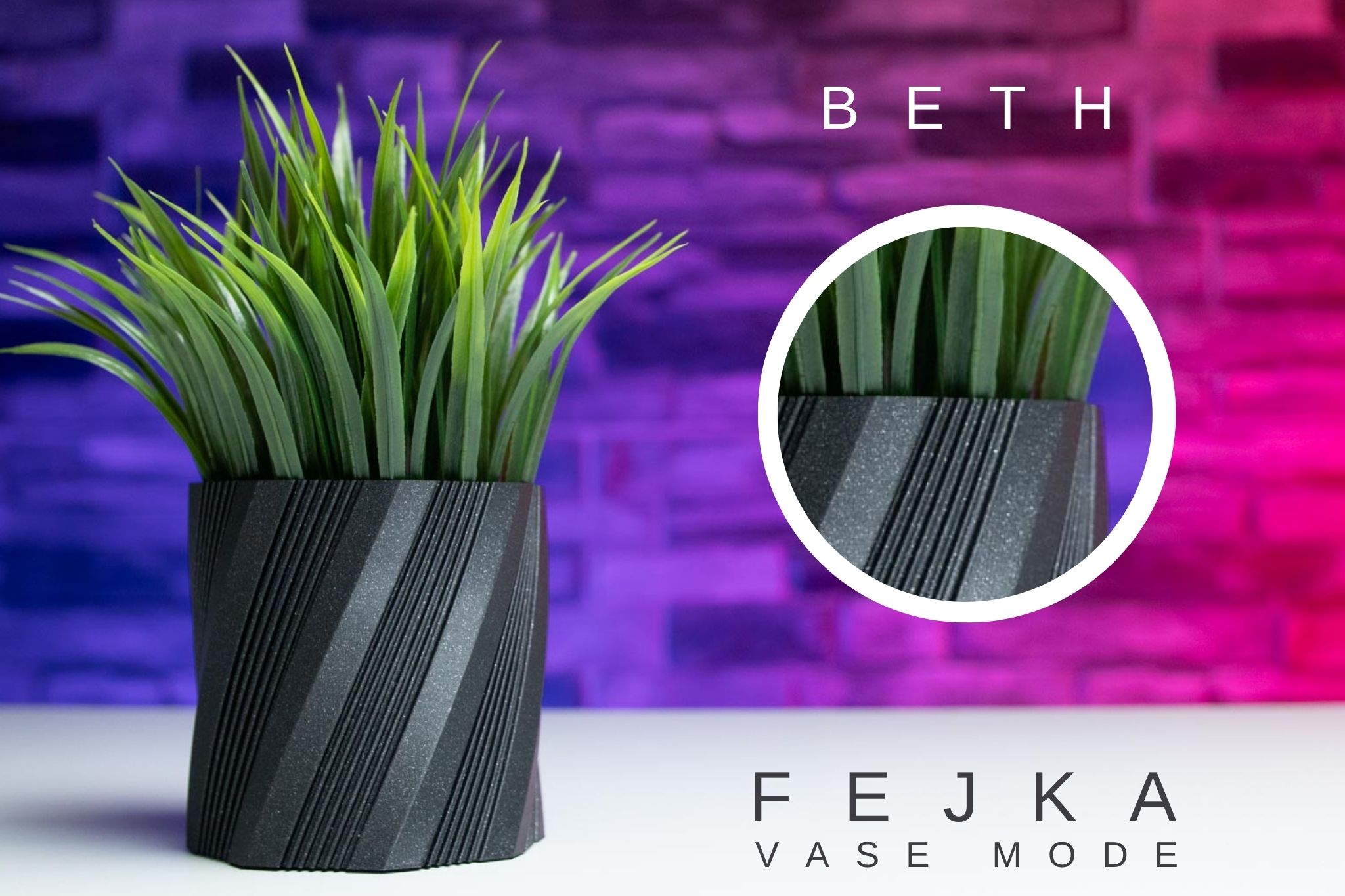 3D Printed Planter and Pot for Ikea Fejka - Vase BETH