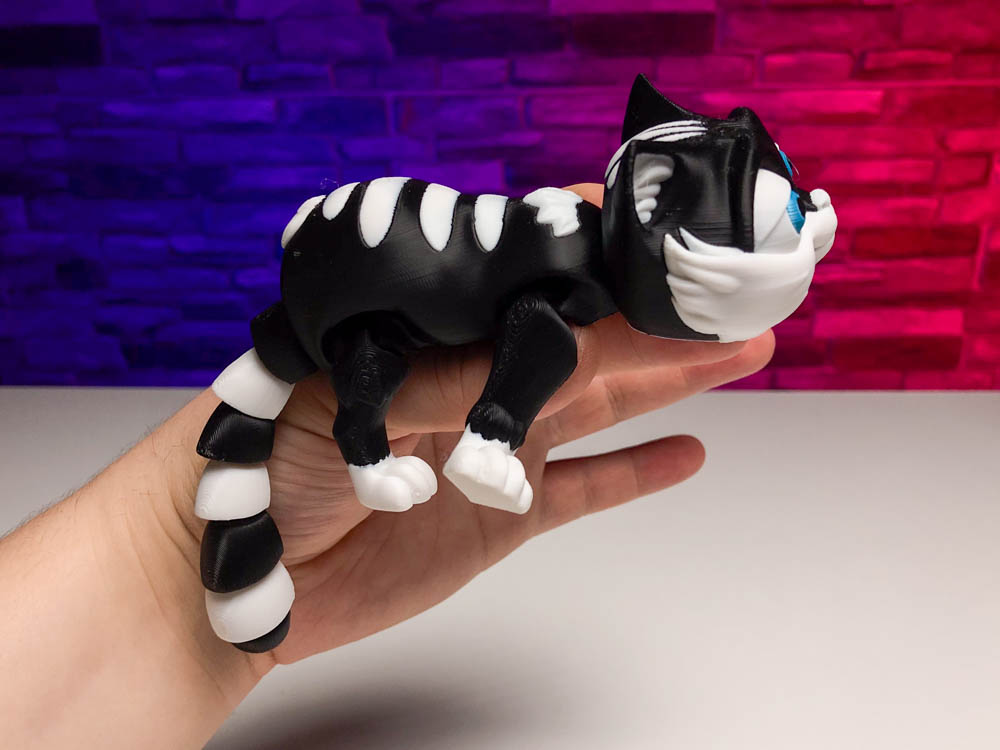 3D Print Articulated Multicolor Kitty Cat STL for download