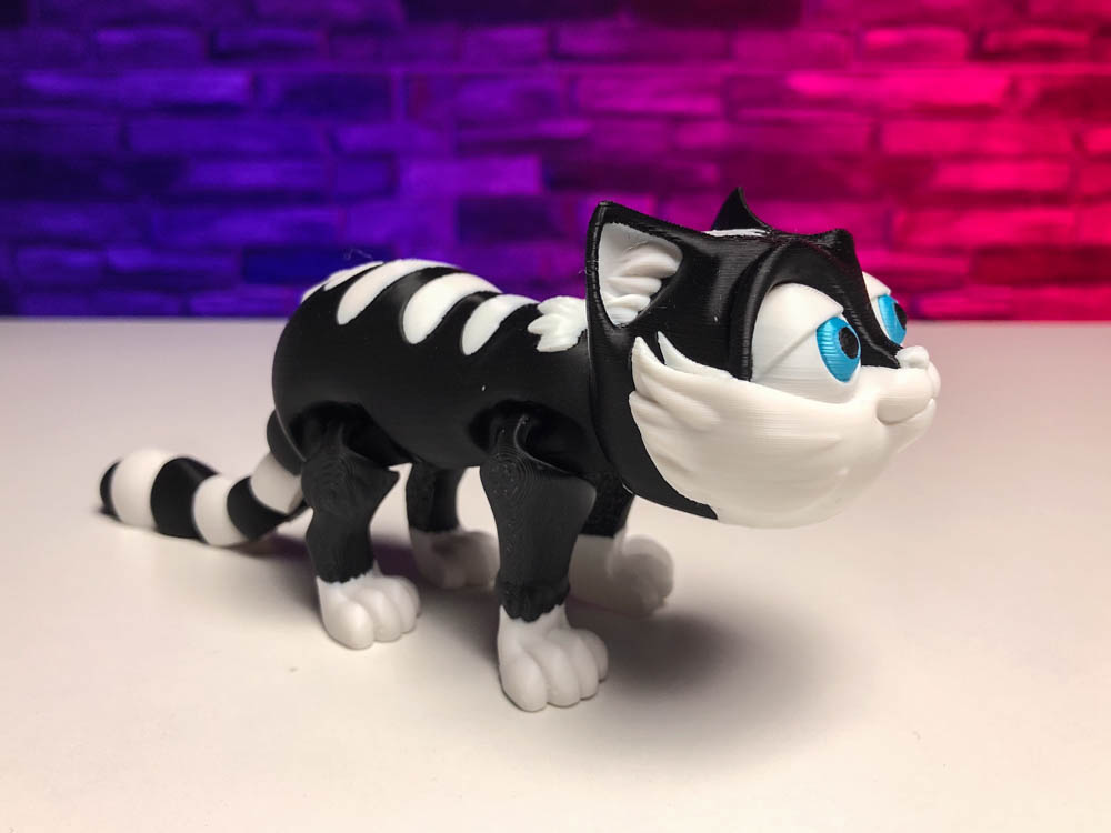 3D Print Articulated Multicolor Kitty Cat STL for download
