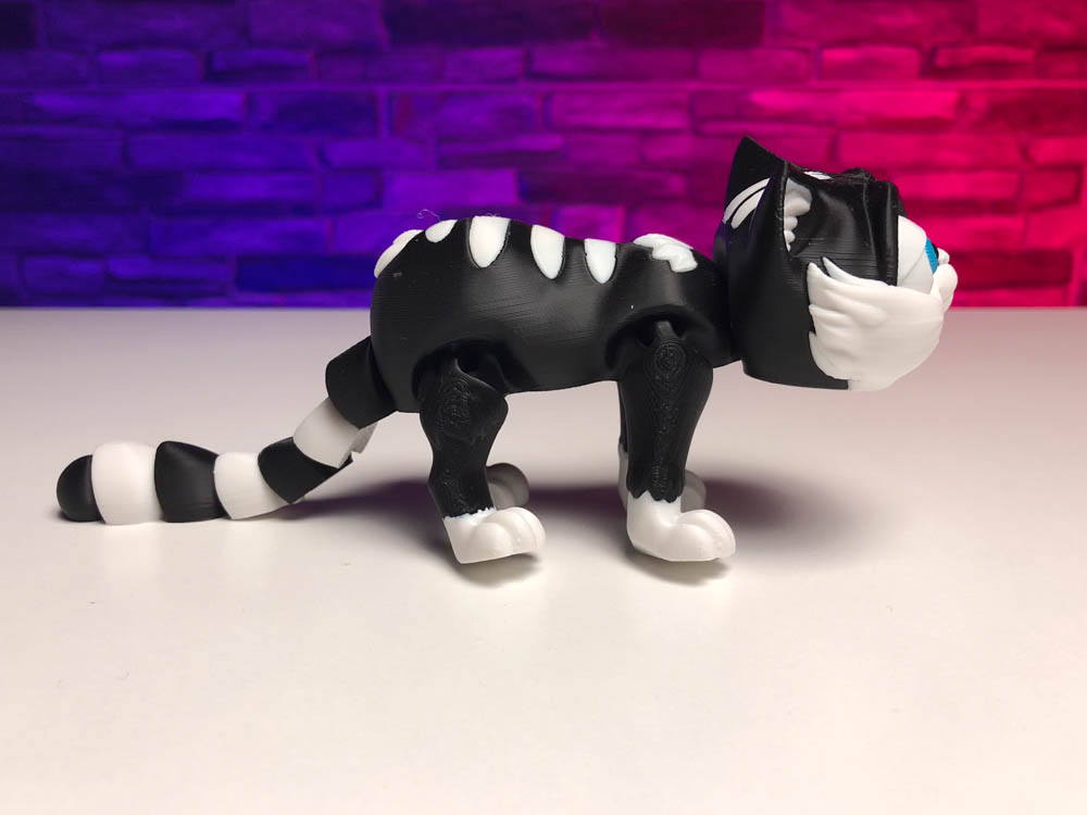 3D Print Articulated Multicolor Kitty Cat STL for download