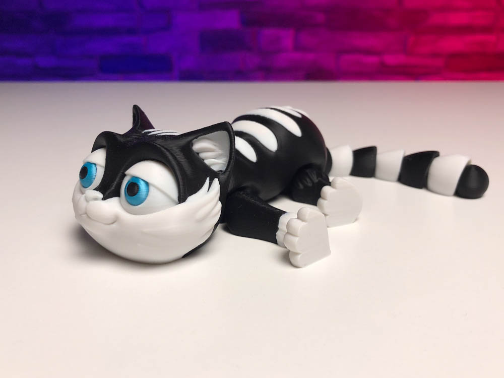 3D Print Articulated Multicolor Kitty Cat STL for download