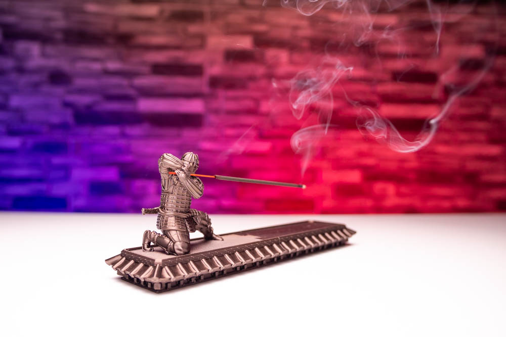 3D Print King Samurai Incense Stick Holder STL for download