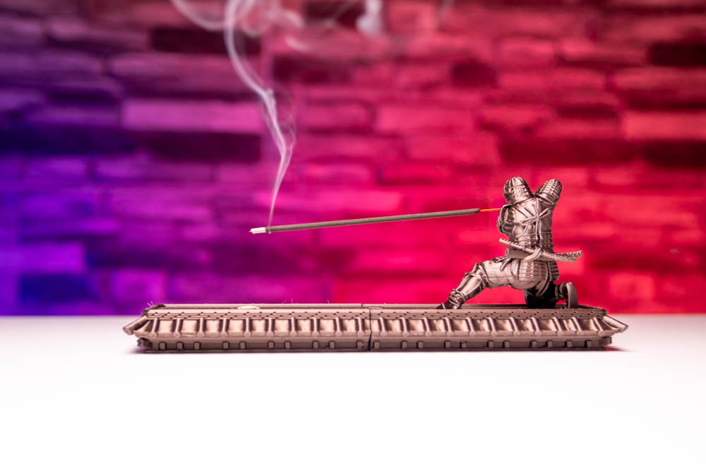 3D Print King Samurai Incense Stick Holder STL for download